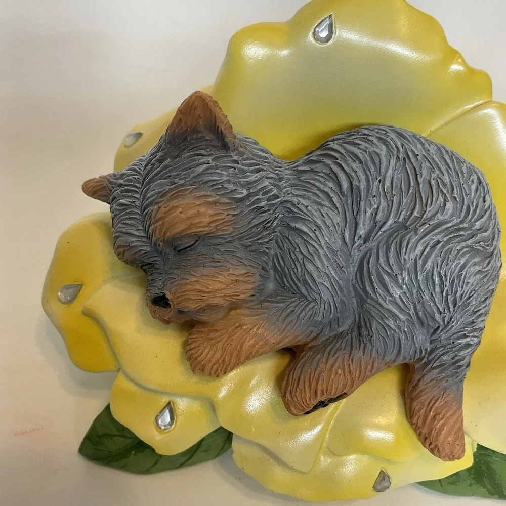 Vtg Yorkshire Terrier‎ Figurine Fur Ever Loving Baby Hamilton Collection Dogs